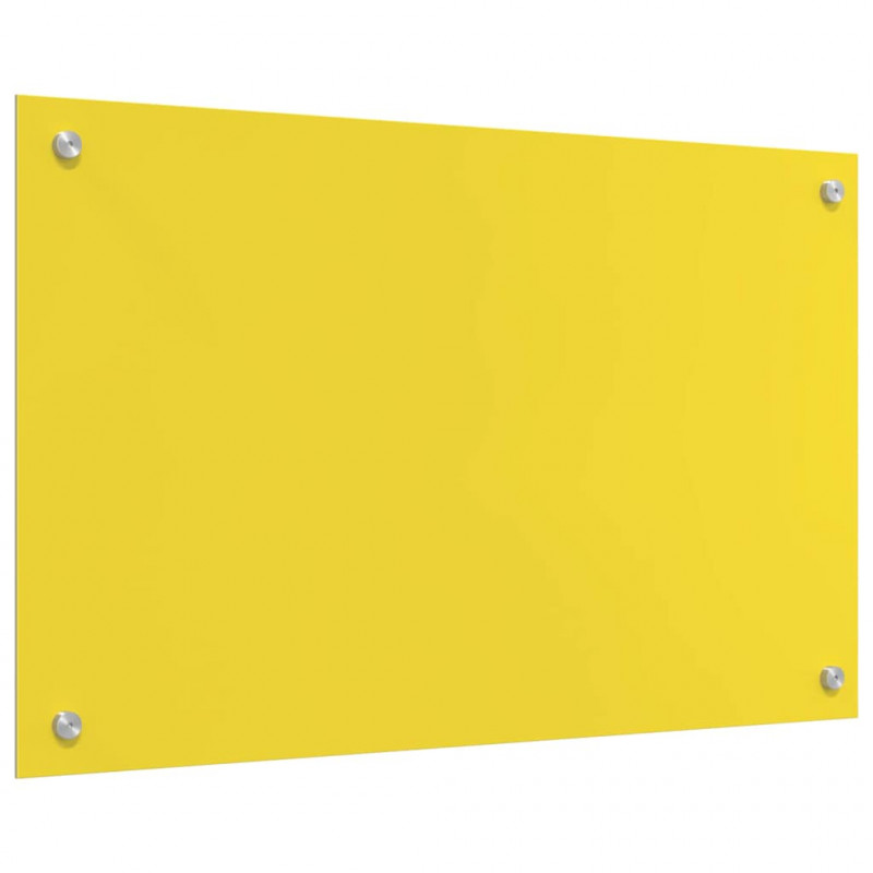 Panel kuchenny 2 pcs Żółty 80 x 50 cm szkło hartowane