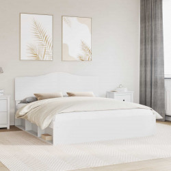 Ramka łóżka Z zagłówkiem Biały 180 x 200 cm Lite drewno sosnowe