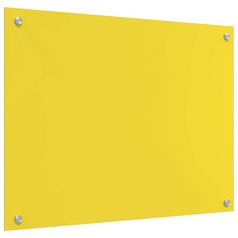 Panel kuchenny 2 pcs Żółty 80 x 60 cm szkło hartowane