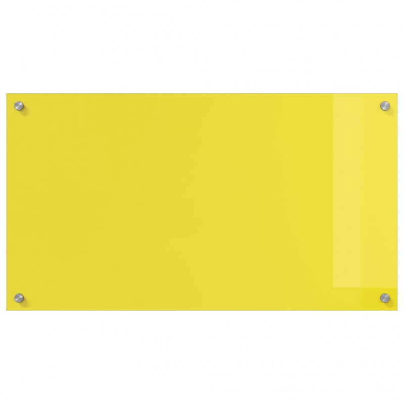 Panel kuchenny 2 pcs Żółty 90 x 50 cm szkło hartowane