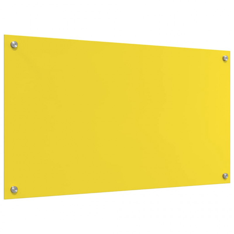 Panel kuchenny 2 pcs Żółty 90 x 50 cm szkło hartowane