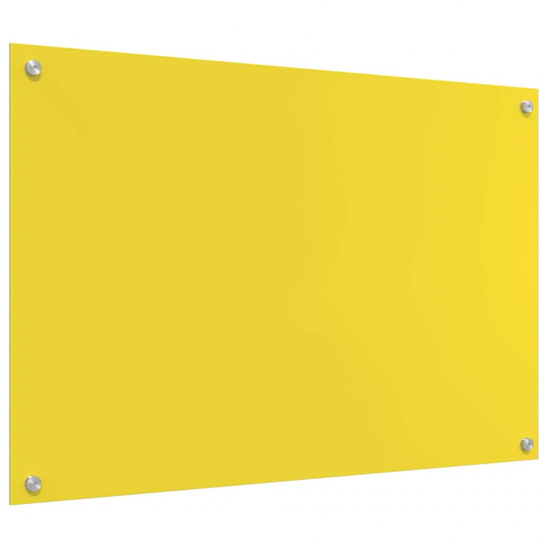 Panel kuchenny 2 pcs Żółty 90 x 60 cm szkło hartowane