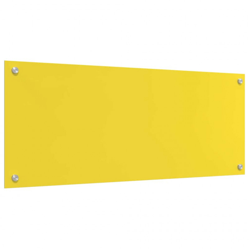 Panel kuchenny 2 pcs Żółty 100 x 40 cm szkło hartowane