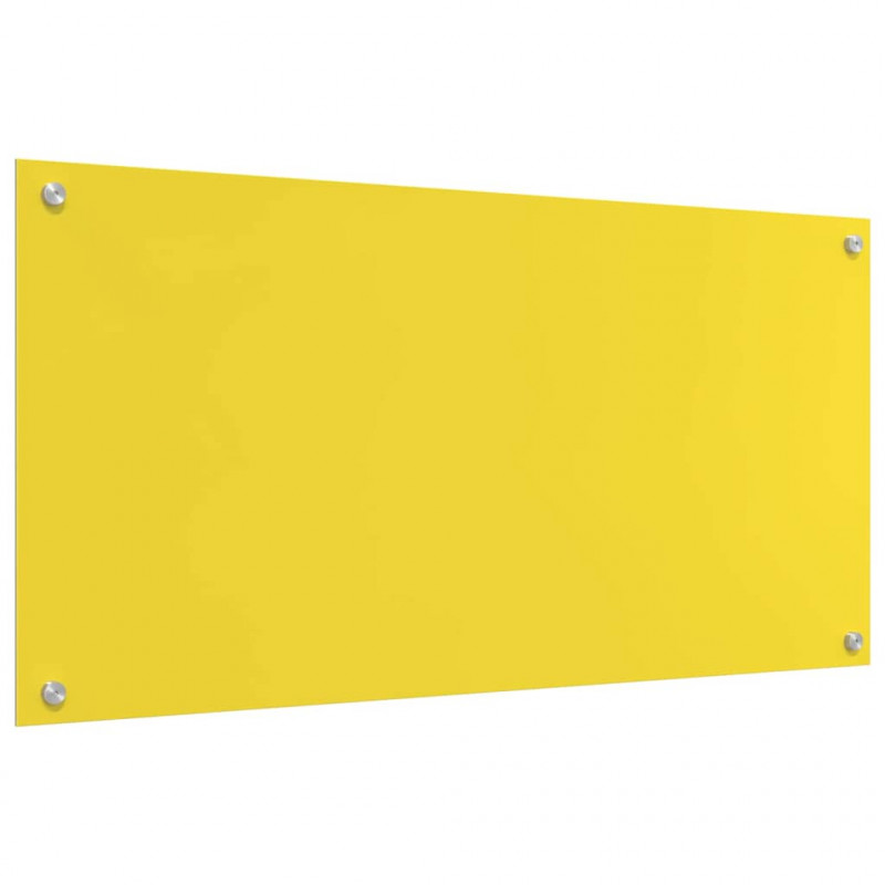 Panel kuchenny 2 pcs Żółty 100 x 50 cm szkło hartowane