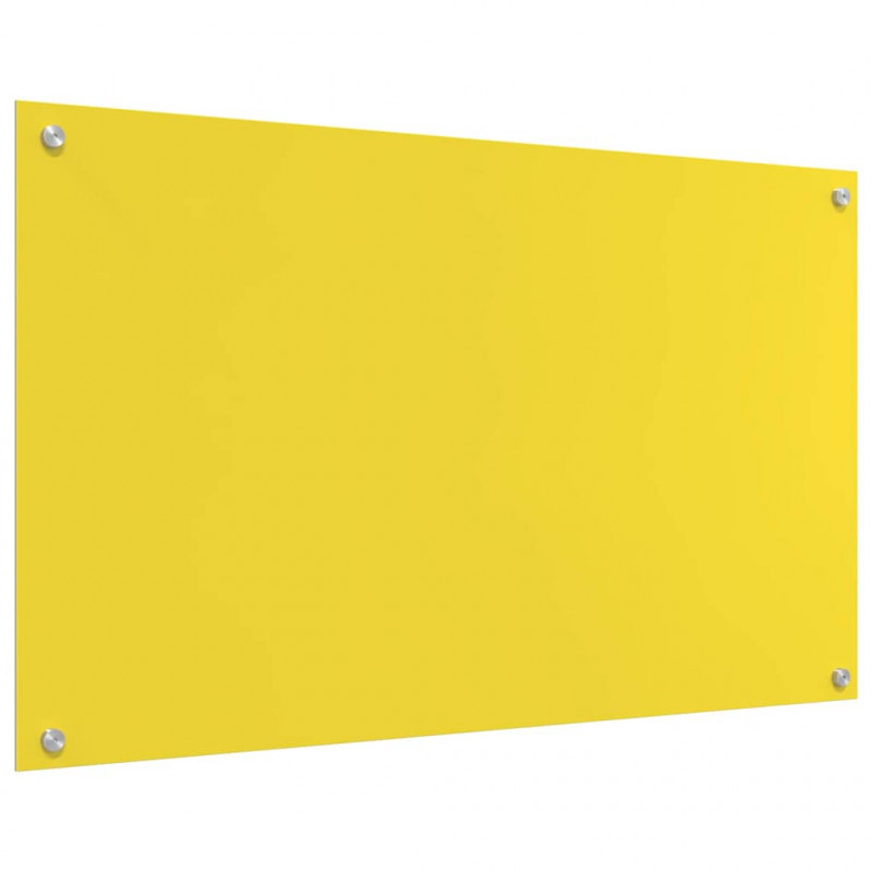 Panel kuchenny 2 pcs Żółty 100 x 60 cm szkło hartowane