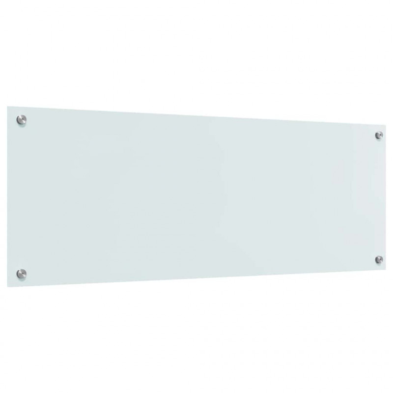 Panel kuchenny 2 pcs Biały 110 x 40 cm szkło hartowane