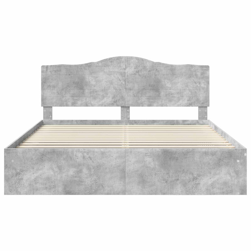 Ramka łóżka Betonowy 180 x 200 cm Lite drewno sosnowe