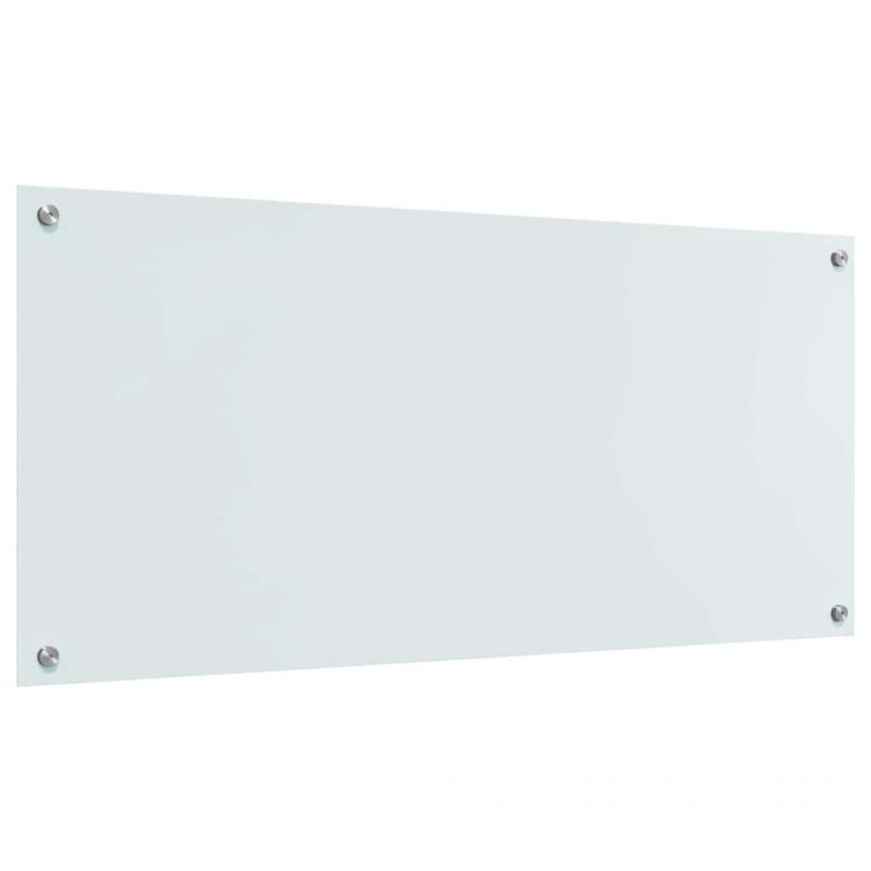 Panel kuchenny 2 pcs Biały 110 x 50 cm szkło hartowane