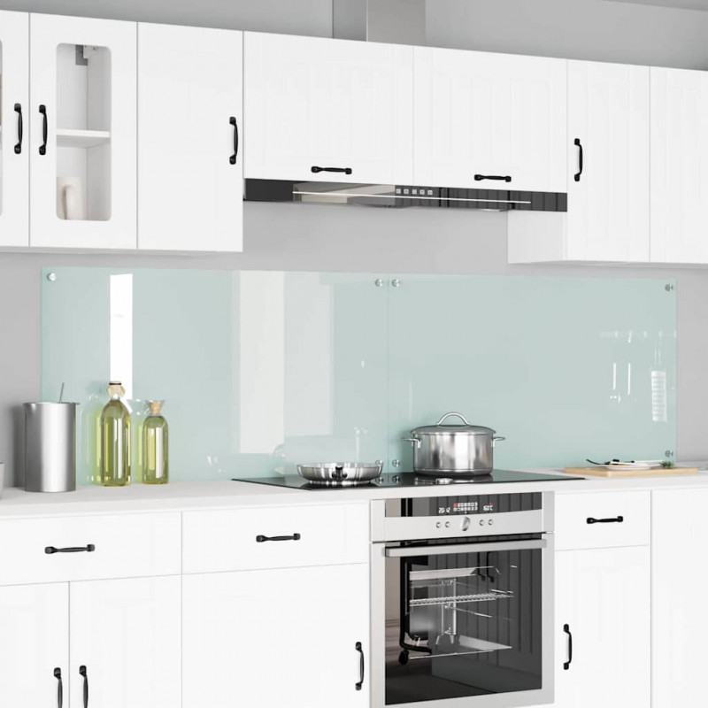 Panel kuchenny 2 pcs Biały 110 x 60 cm szkło hartowane