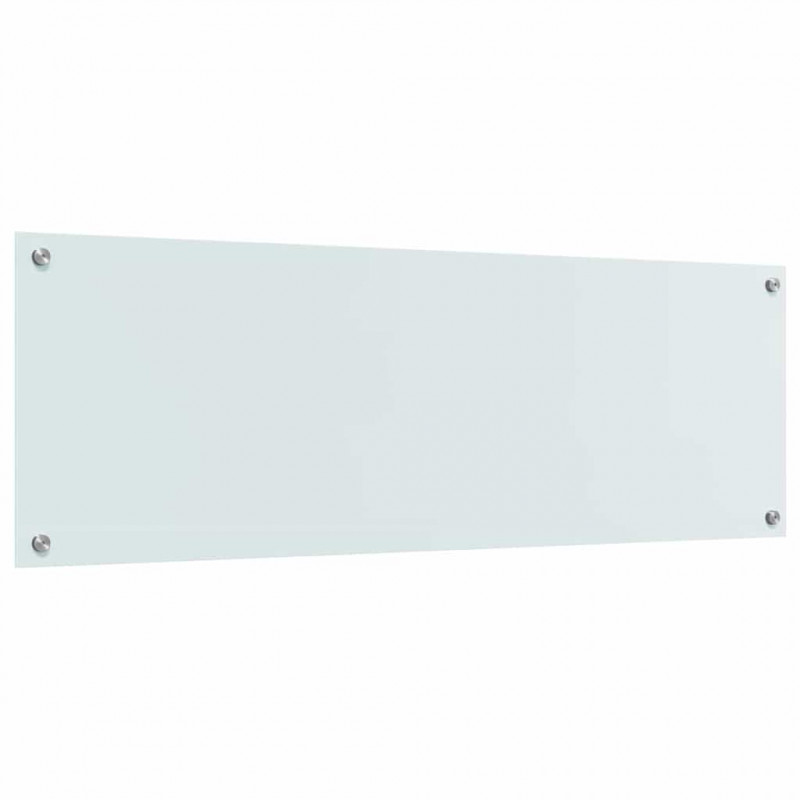 Panel kuchenny 2 pcs Biały 120 x 40 cm szkło hartowane