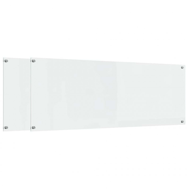 Panel kuchenny 2 pcs przezroczysty 110 x 40 cm szkło hartowane