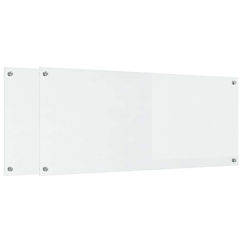 Panel kuchenny 2 pcs przezroczysty 120 x 50 cm szkło hartowane