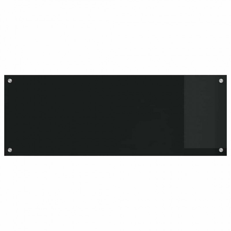 Panel kuchenny 2 pcs Czarny 110 x 40 cm szkło hartowane