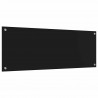 Panel kuchenny 2 pcs Czarny 110 x 40 cm szkło hartowane