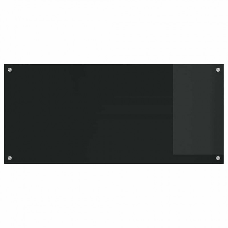 Panel kuchenny 2 pcs Czarny 110 x 50 cm szkło hartowane