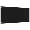 Panel kuchenny 2 pcs Czarny 110 x 50 cm szkło hartowane