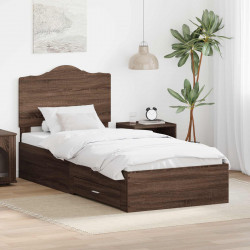 Ramka łóżka Brązowy dąb 100 x 200 cm Materiał drewnopochodny