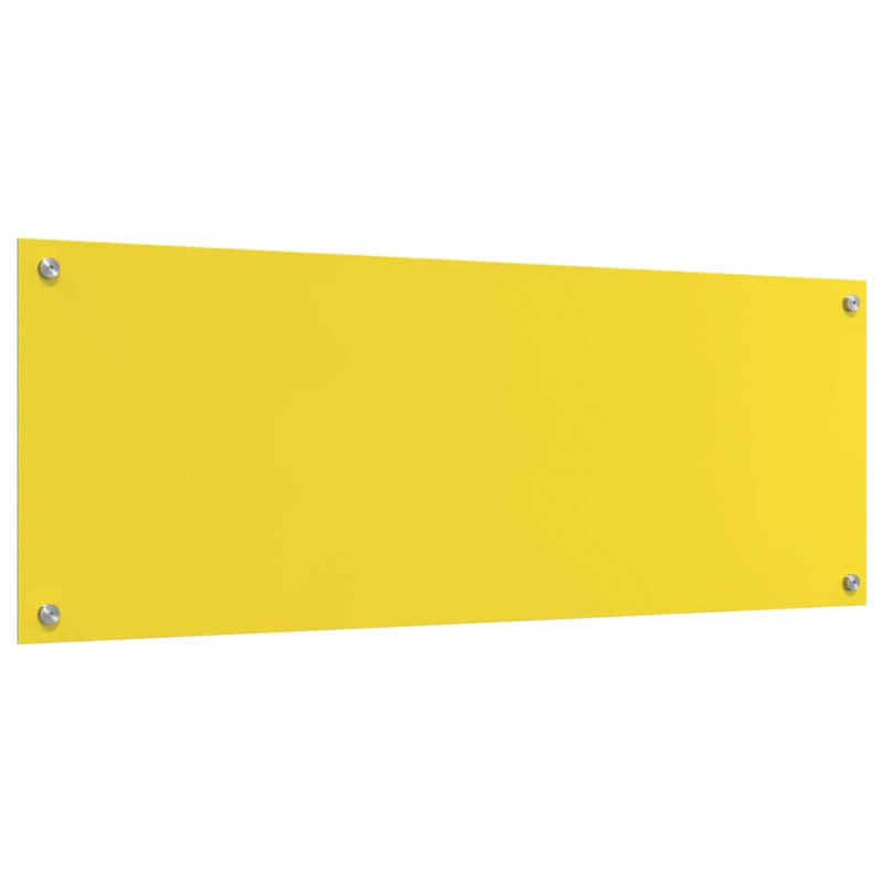 Panel kuchenny 2 pcs Żółty 110 x 40 cm szkło hartowane