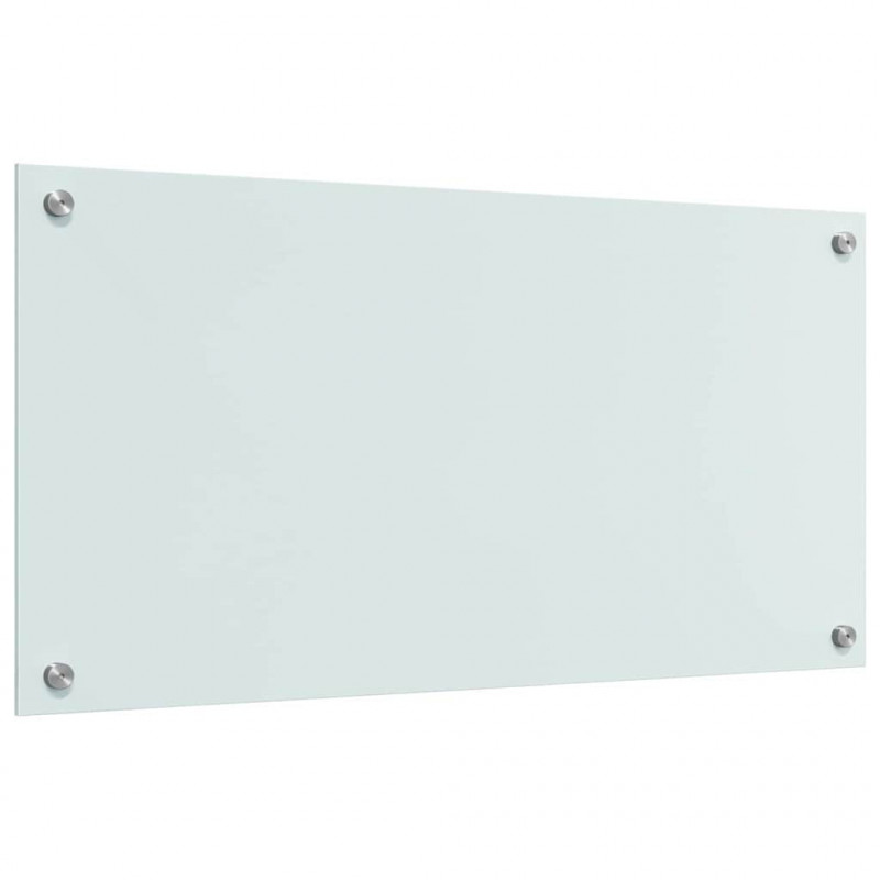 Panel kuchenny 2 pcs Biały 80 x 40 cm szkło hartowane