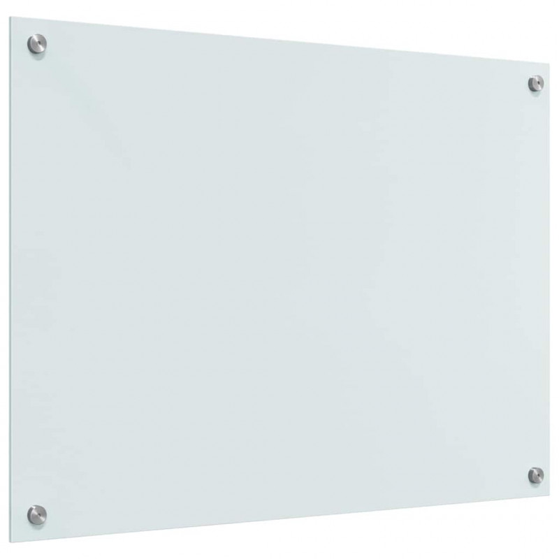 Panel kuchenny 2 pcs Biały 80 x 60 cm szkło hartowane