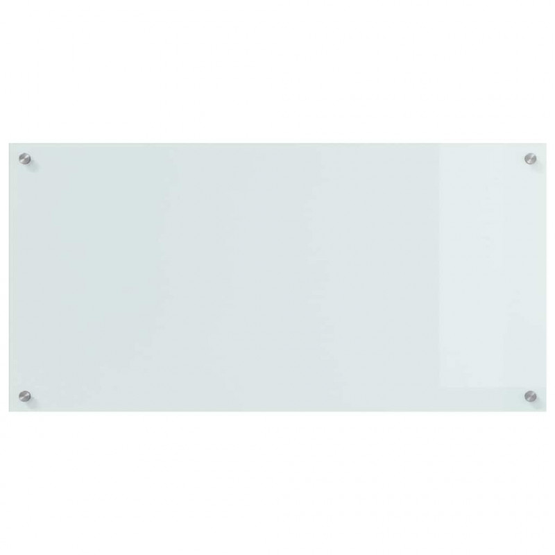 Panel kuchenny 2 pcs Biały 100 x 50 cm szkło hartowane