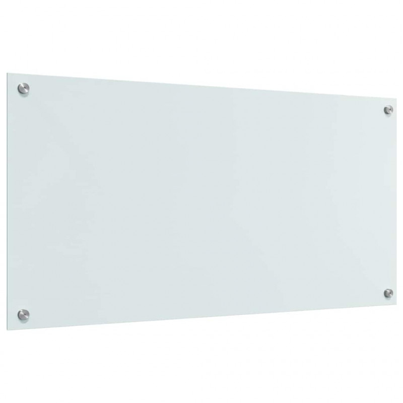 Panel kuchenny 2 pcs Biały 100 x 50 cm szkło hartowane