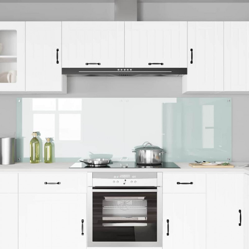 Panel kuchenny 2 pcs Biały 100 x 60 cm szkło hartowane