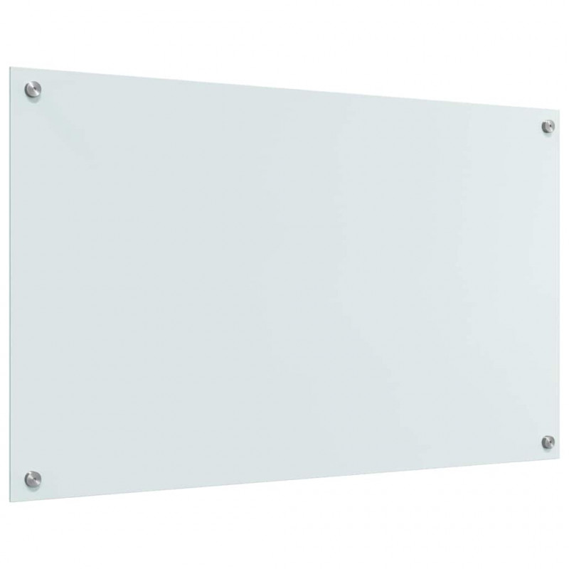 Panel kuchenny 2 pcs Biały 100 x 60 cm szkło hartowane