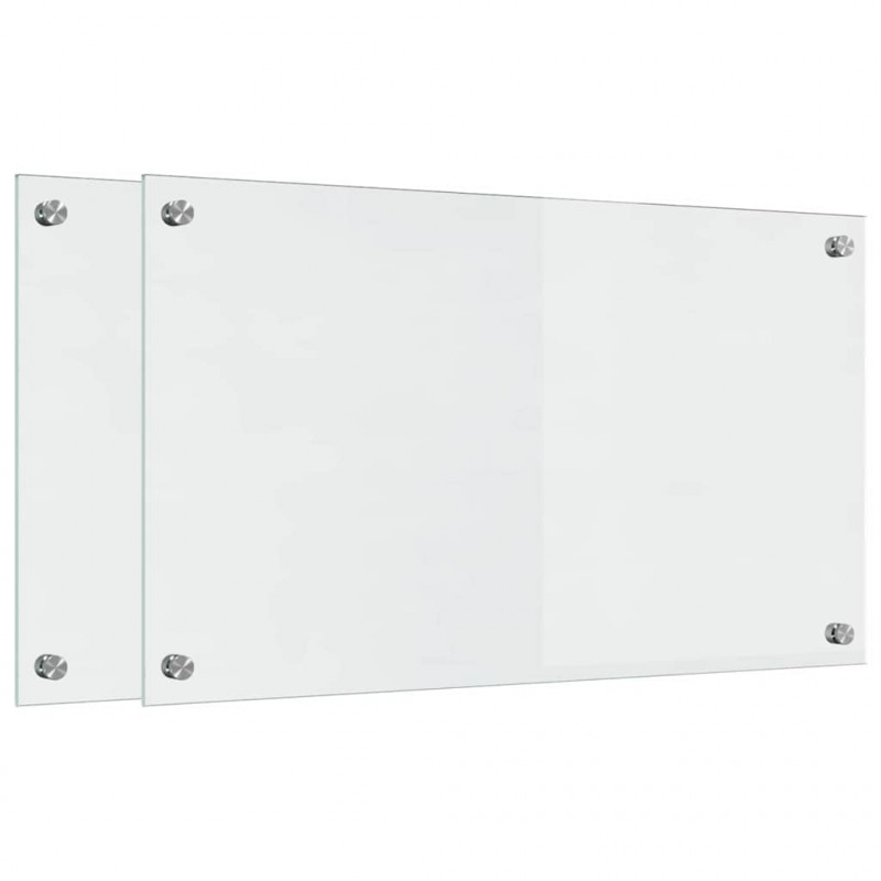 Panel kuchenny 2 pcs przezroczysty 70 x 40 cm szkło hartowane