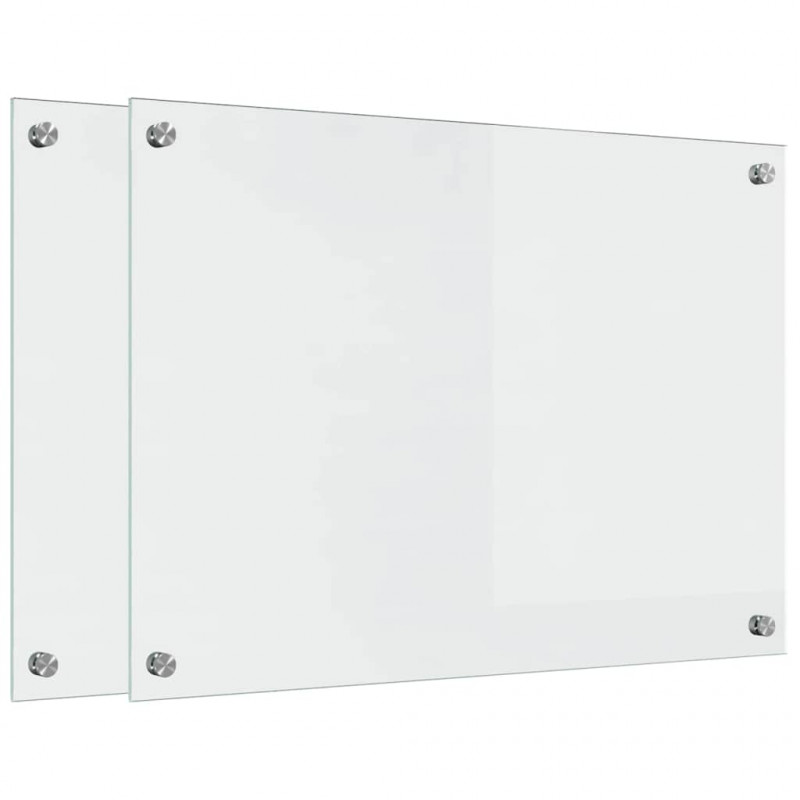 Panel kuchenny 2 pcs przezroczysty 70 x 50 cm szkło hartowane