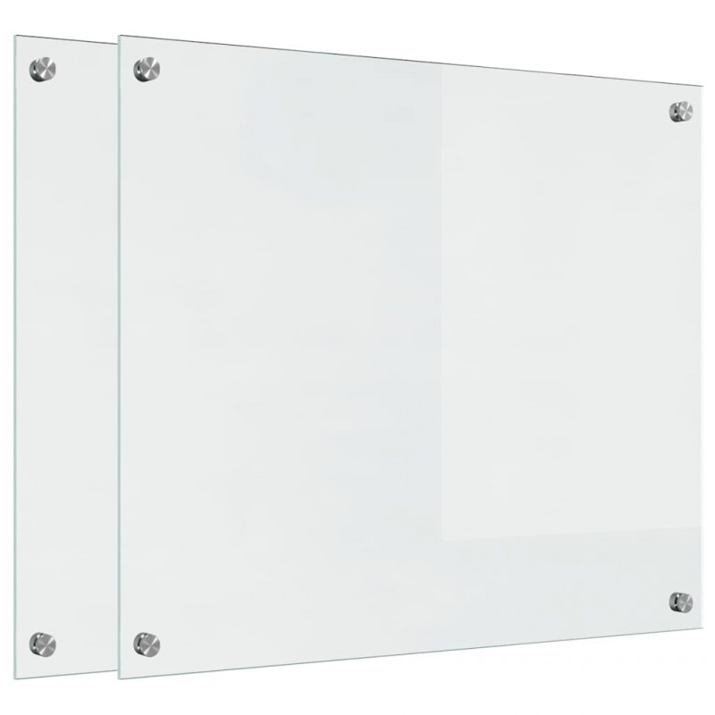 Panel kuchenny 2 pcs przezroczysty 70 x 60 cm szkło hartowane