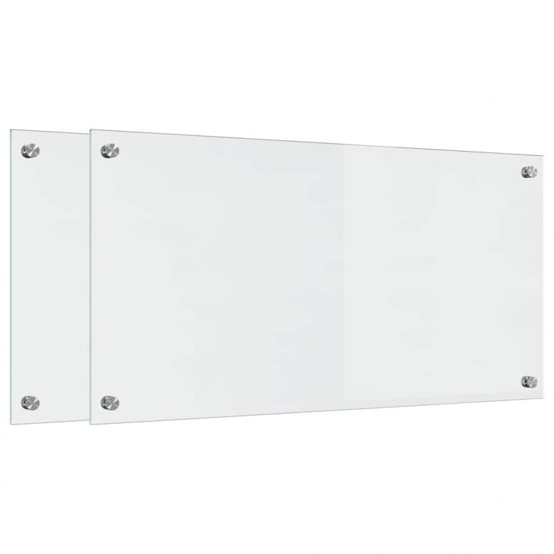 Panel kuchenny 2 pcs przezroczysty 80 x 40 cm szkło hartowane