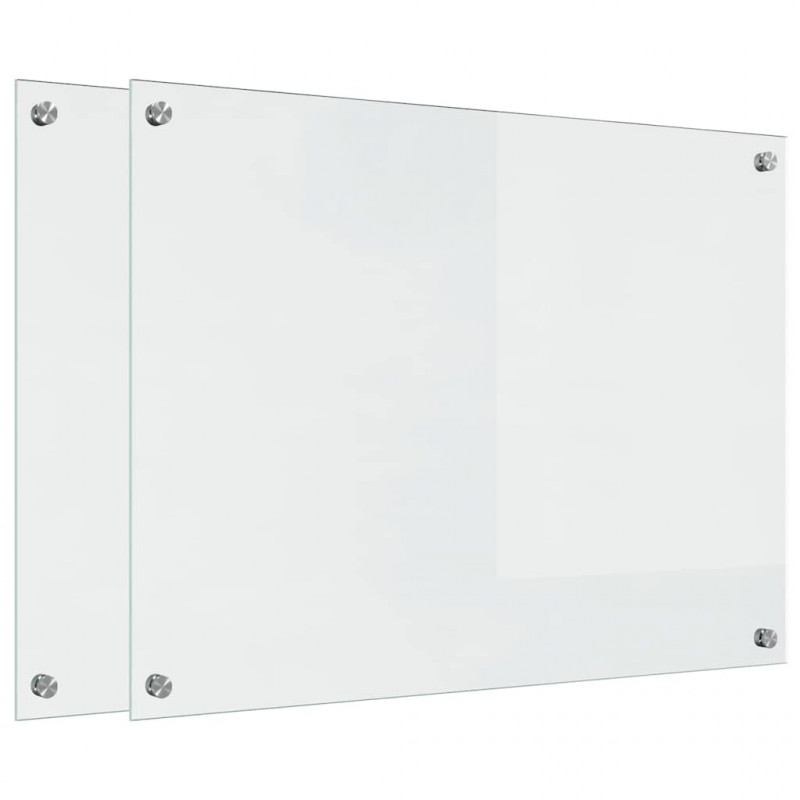 Panel kuchenny 2 pcs przezroczysty 80 x 60 cm szkło hartowane