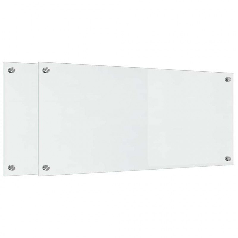Panel kuchenny 2 pcs przezroczysty 90 x 40 cm szkło hartowane