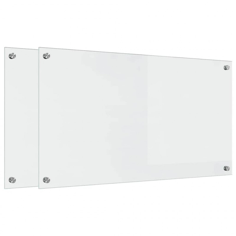 Panel kuchenny 2 pcs przezroczysty 90 x 50 cm szkło hartowane