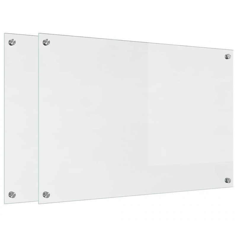 Panel kuchenny 2 pcs przezroczysty 90 x 60 cm szkło hartowane