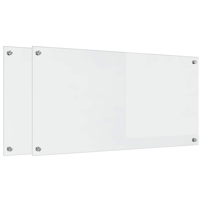 Panel kuchenny 2 pcs przezroczysty 100 x 50 cm szkło hartowane