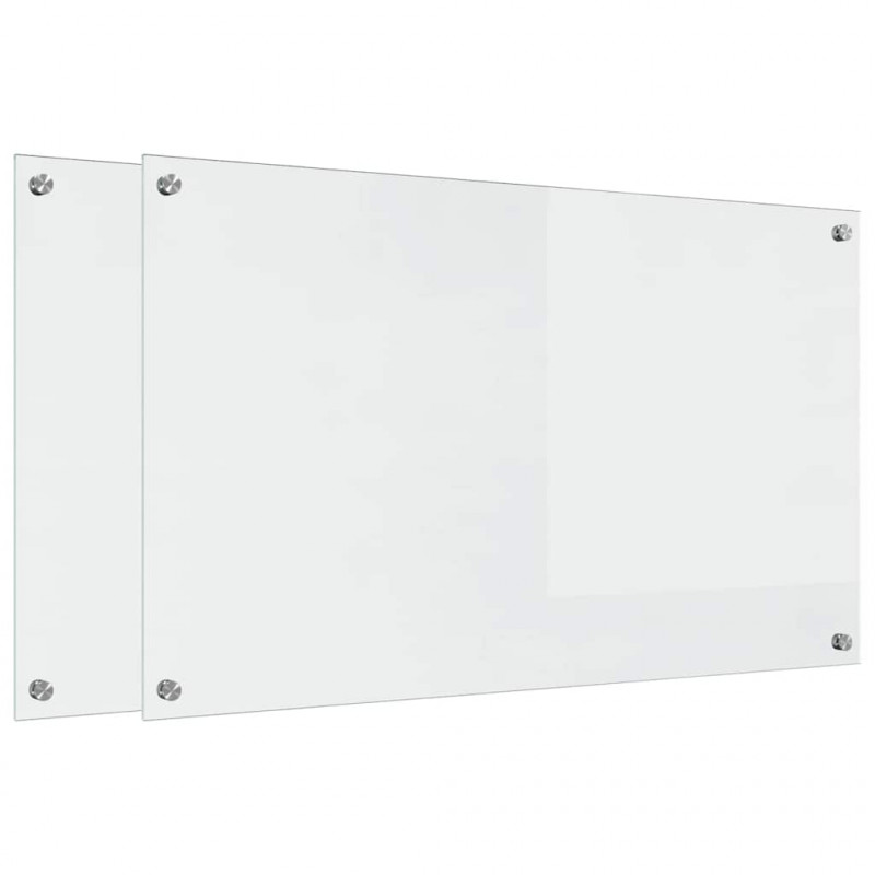 Panel kuchenny 2 pcs przezroczysty 100 x 60 cm szkło hartowane
