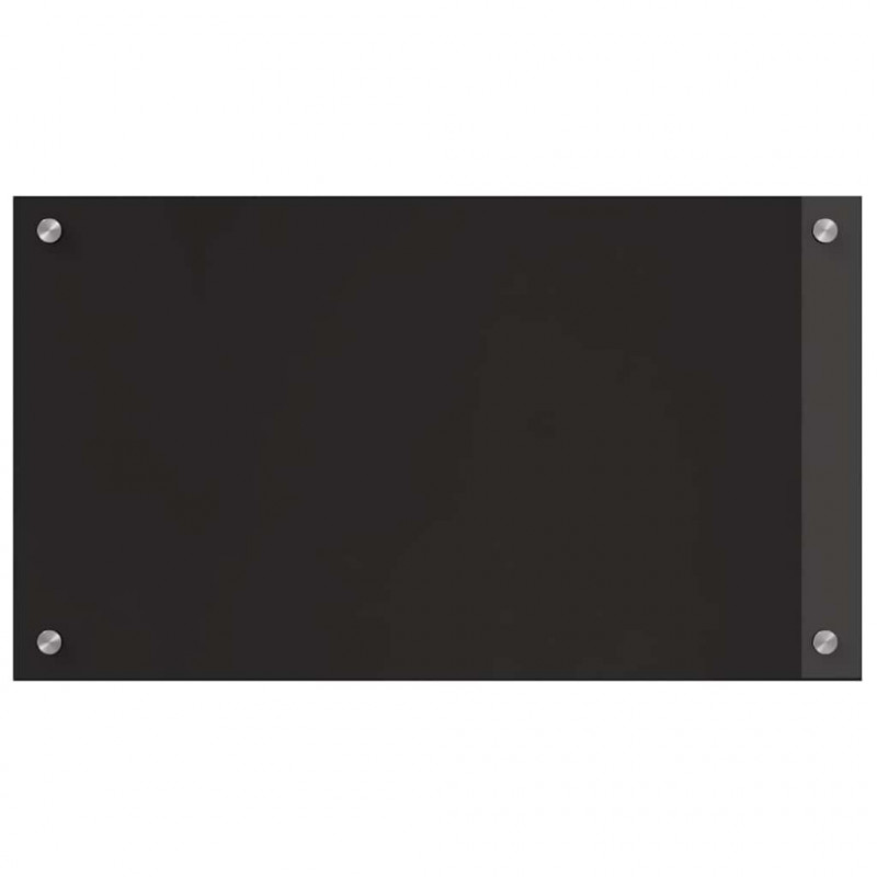 Panel kuchenny 2 pcs Czarny 70 x 40 cm szkło hartowane