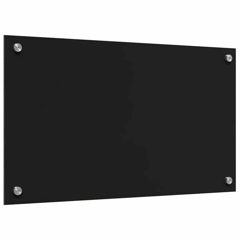 Panel kuchenny 2 pcs Czarny 70 x 40 cm szkło hartowane