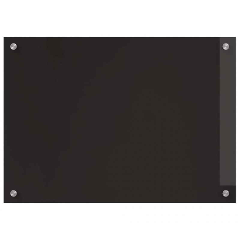 Panel kuchenny 2 pcs Czarny 70 x 50 cm szkło hartowane