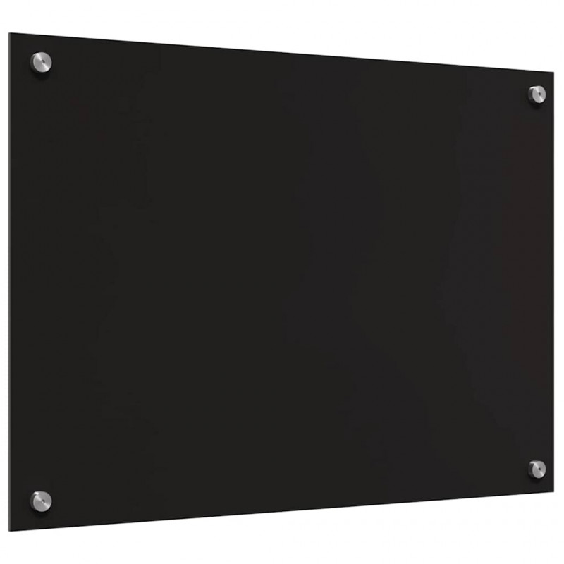 Panel kuchenny 2 pcs Czarny 70 x 50 cm szkło hartowane
