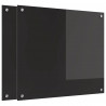 Panel kuchenny 2 pcs Czarny 70 x 60 cm szkło hartowane