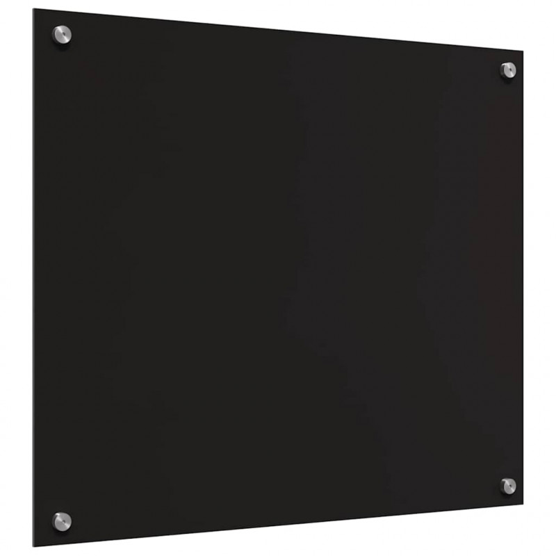 Panel kuchenny 2 pcs Czarny 70 x 60 cm szkło hartowane