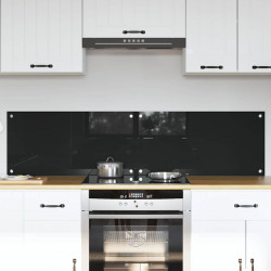 Panel kuchenny 2 pcs Czarny 80 x 40 cm szkło hartowane