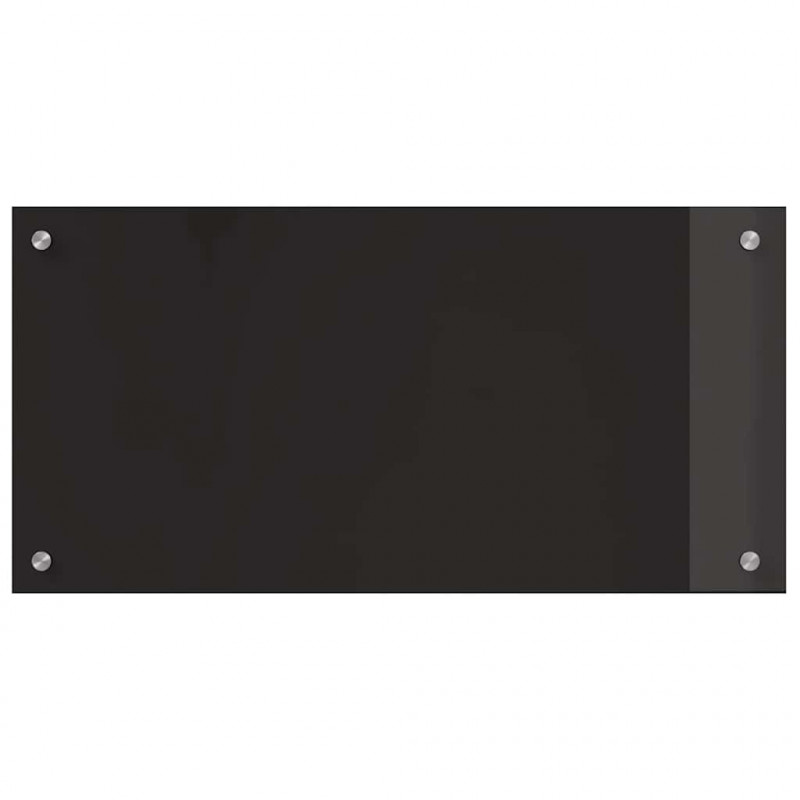 Panel kuchenny 2 pcs Czarny 80 x 40 cm szkło hartowane