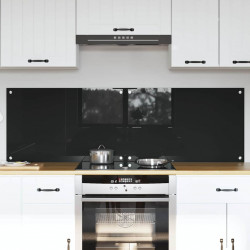 Panel kuchenny 2 pcs Czarny 80 x 50 cm szkło hartowane