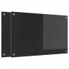 Panel kuchenny 2 pcs Czarny 80 x 50 cm szkło hartowane