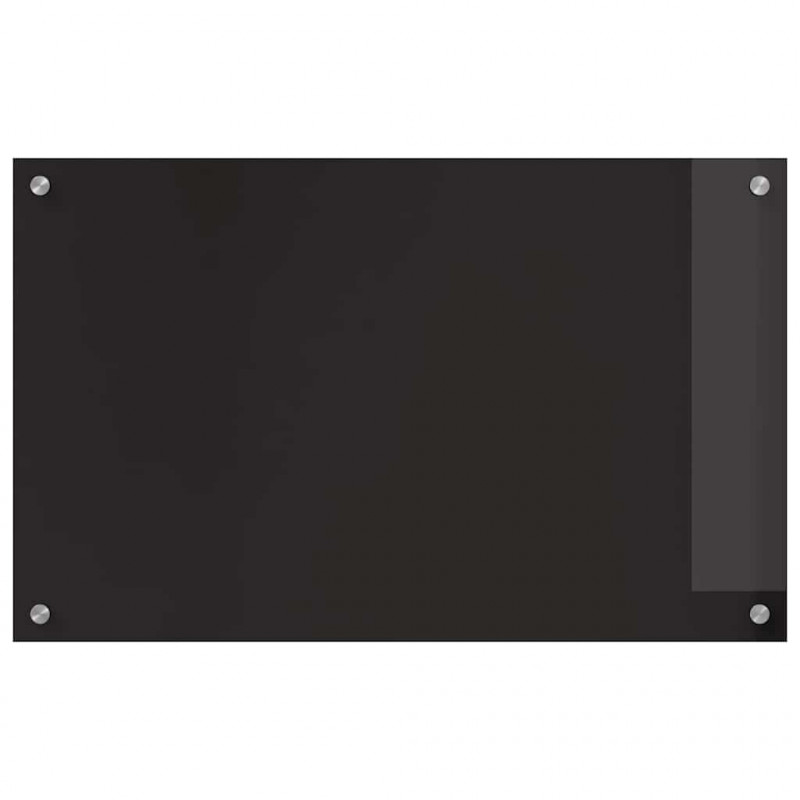Panel kuchenny 2 pcs Czarny 80 x 50 cm szkło hartowane