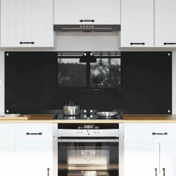 Panel kuchenny 2 pcs Czarny 80 x 60 cm szkło hartowane